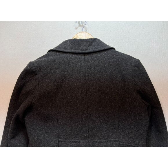 MDP Mario De Pinto Women's Wool Pea Coat Double Breasted Jacket Gray Long Sleeve - Picture 9 of 10